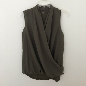 Sleeveless olive green shirt